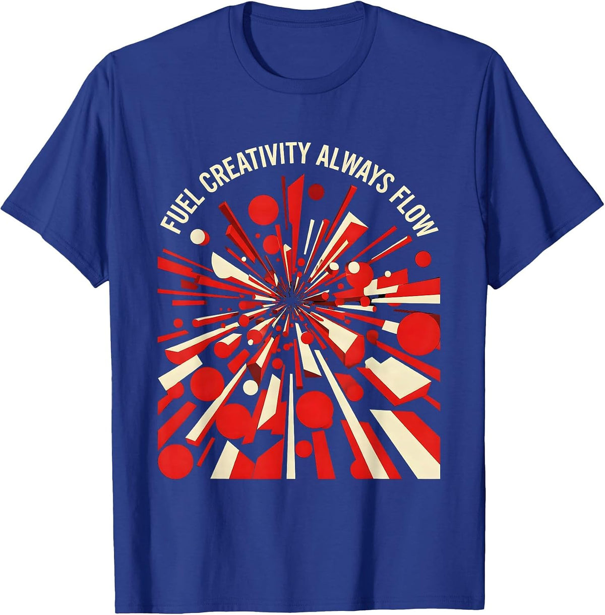 Men's Fuel Creativity Always Flow Artistic Design T-Shirt - Royal Blue