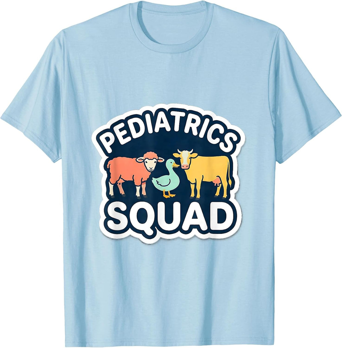 Men's Pediatrics Squad Cute Animal Pediatric Nurse NICU PICU T-Shirt - Baby Blue