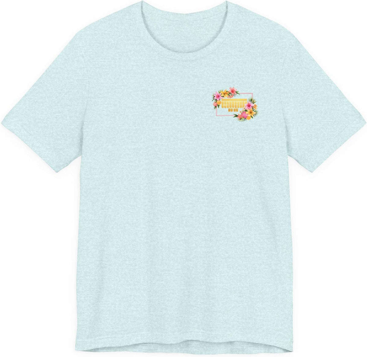 Steno Keyboard Court Reporter Soft Tee - Heather Prism Ice Blue