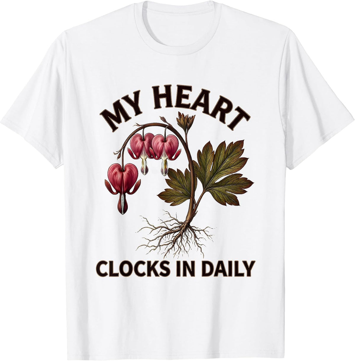 Men's My Heart Clocks In Daily Social Worker Design T-Shirt - White