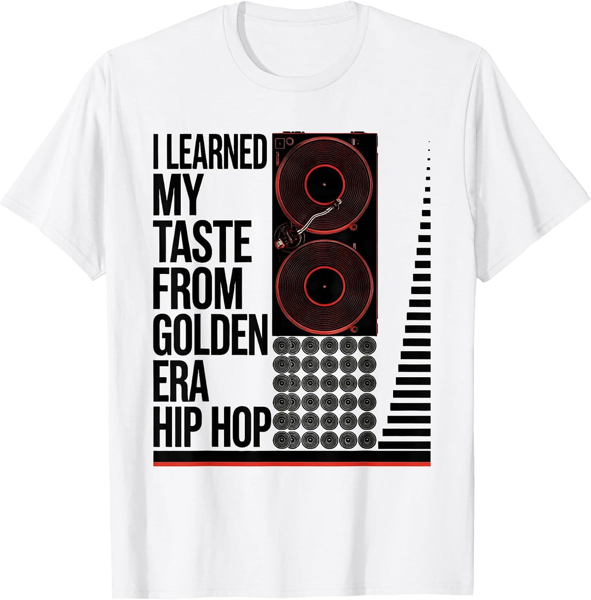 Men's I Learned My Taste From Golden Era Hip Hop Retro T-Shirt - White