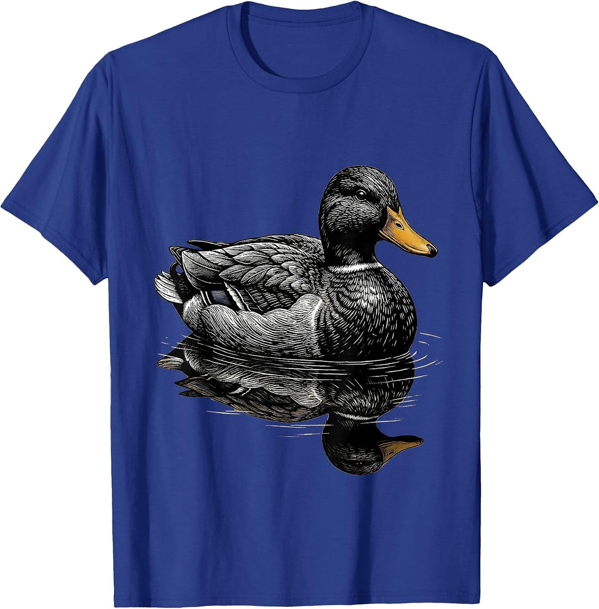 Men's Duck Camo Hunting Decoy on Still Water T-Shirt - Royal Blue