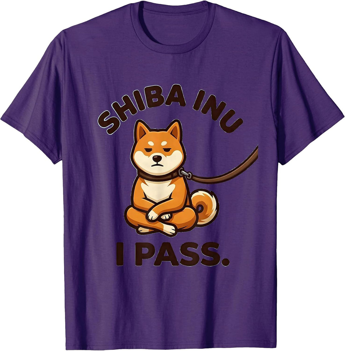 Men's Shiba Inu I Pass Funny Dog Owner Gift Pet Lover Humor T-Shirt - Purple