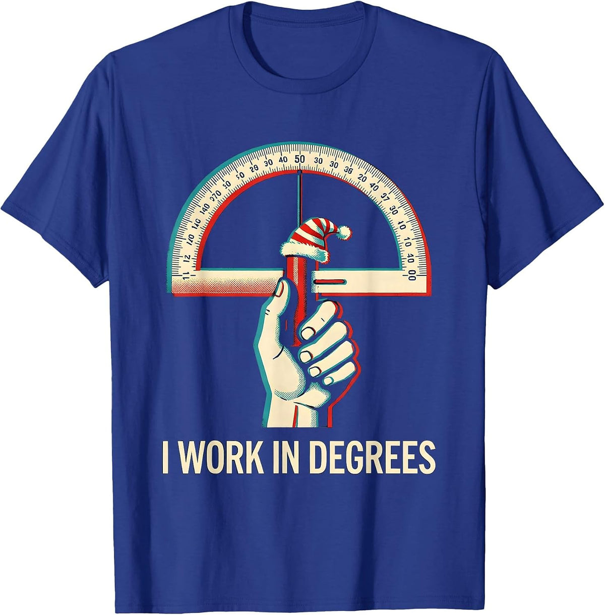 Men's I Work In Degrees Funny Physical Therapy Christmas Therapist T-Shirt - Royal Blue