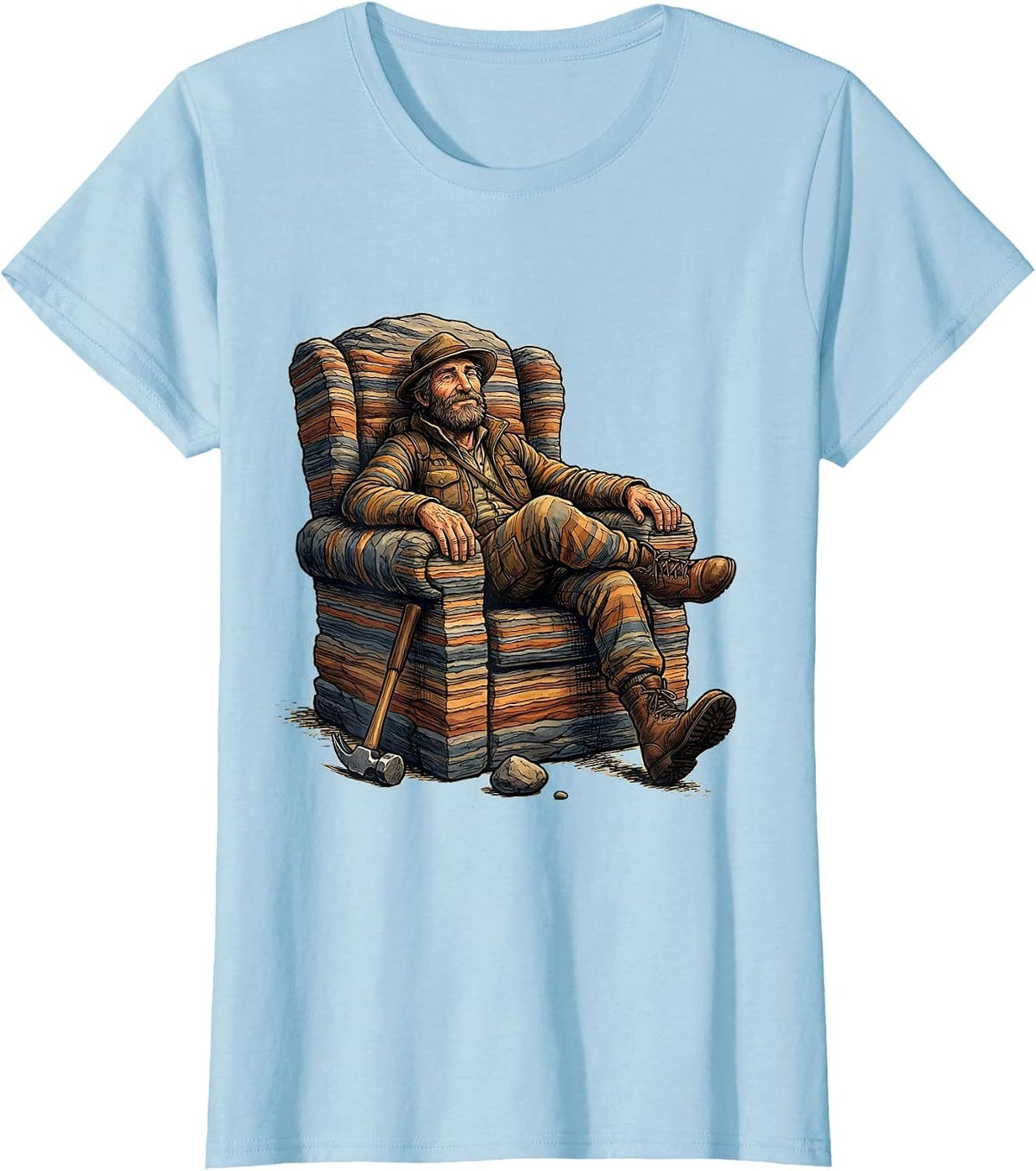Geology Collector Lounge Rock Humor T-Shirt - Baby Blue