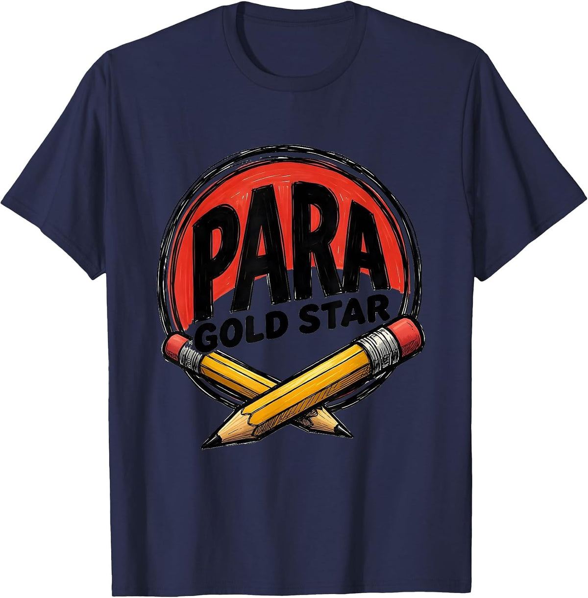 Para Gold Star Paraprofessional Appreciation Back To School T-Shirt - Navy Blue