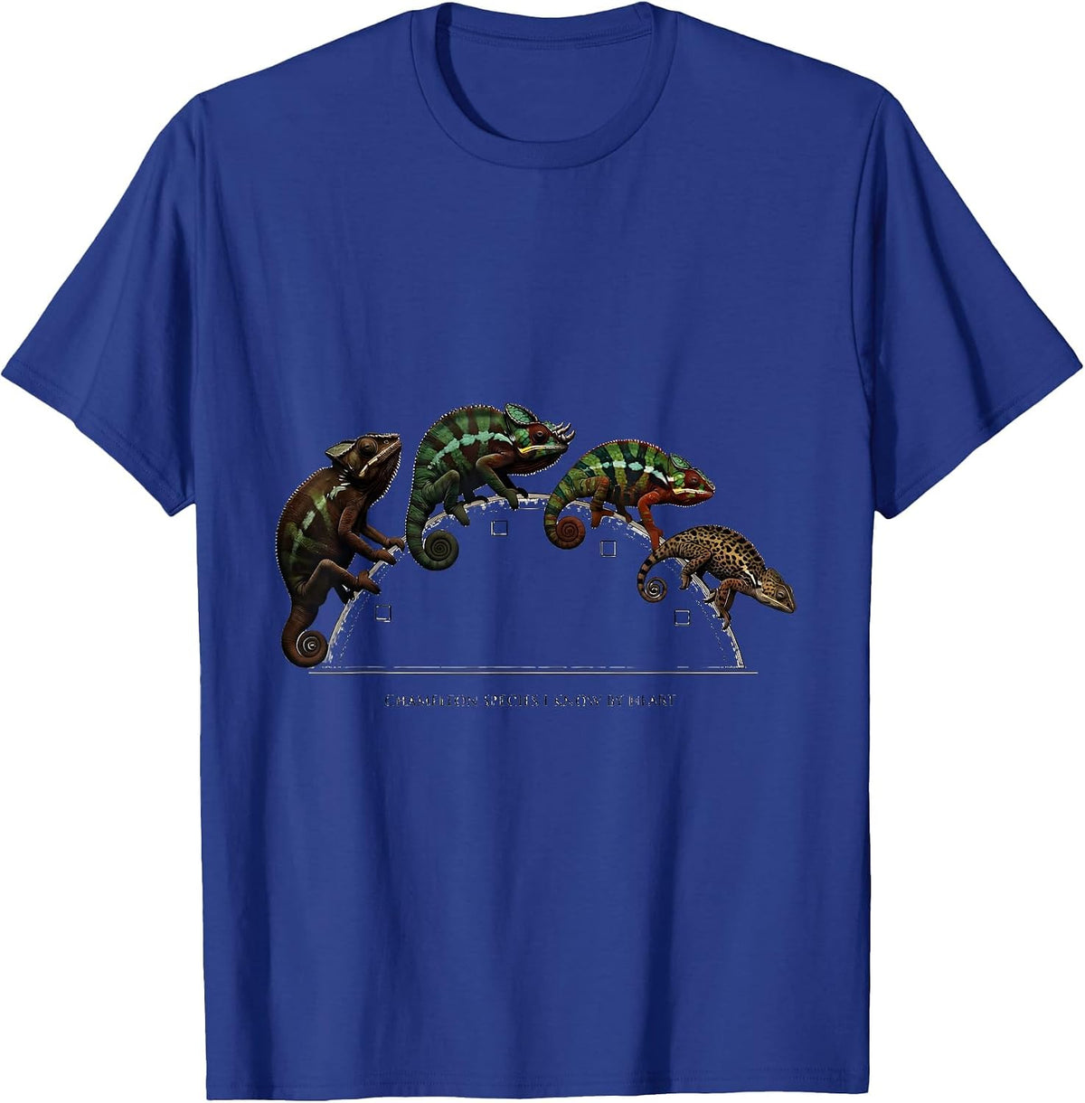Chameleon Species I Know By Heart Whimsical Fantasy Reptile T-Shirt - Royal Blue