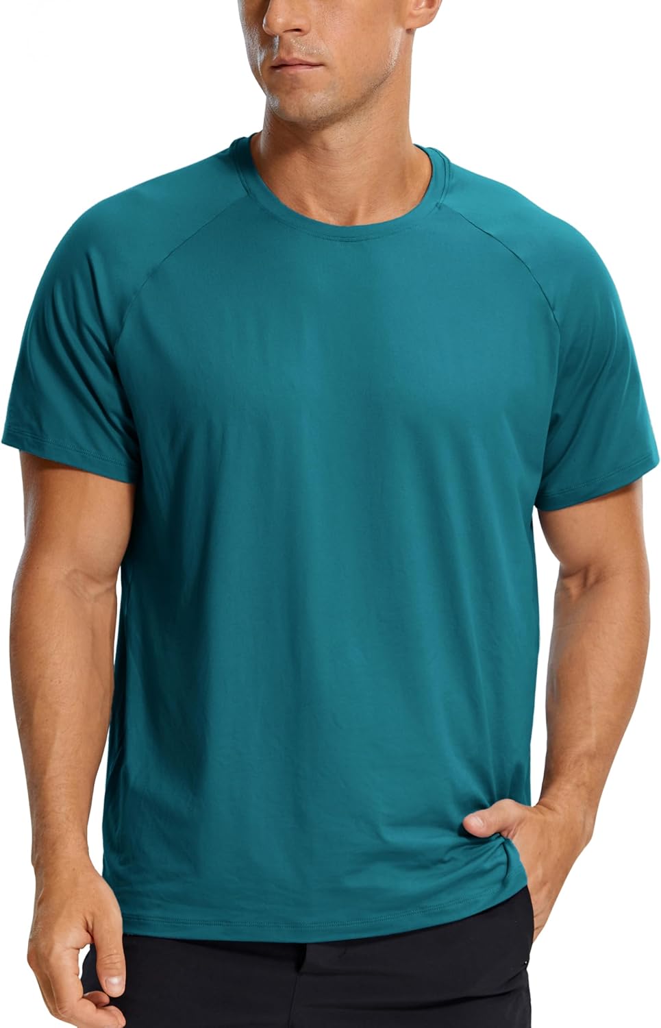 CRZ YOGA Lightweight Crewneck T-Shirts - Green Jade