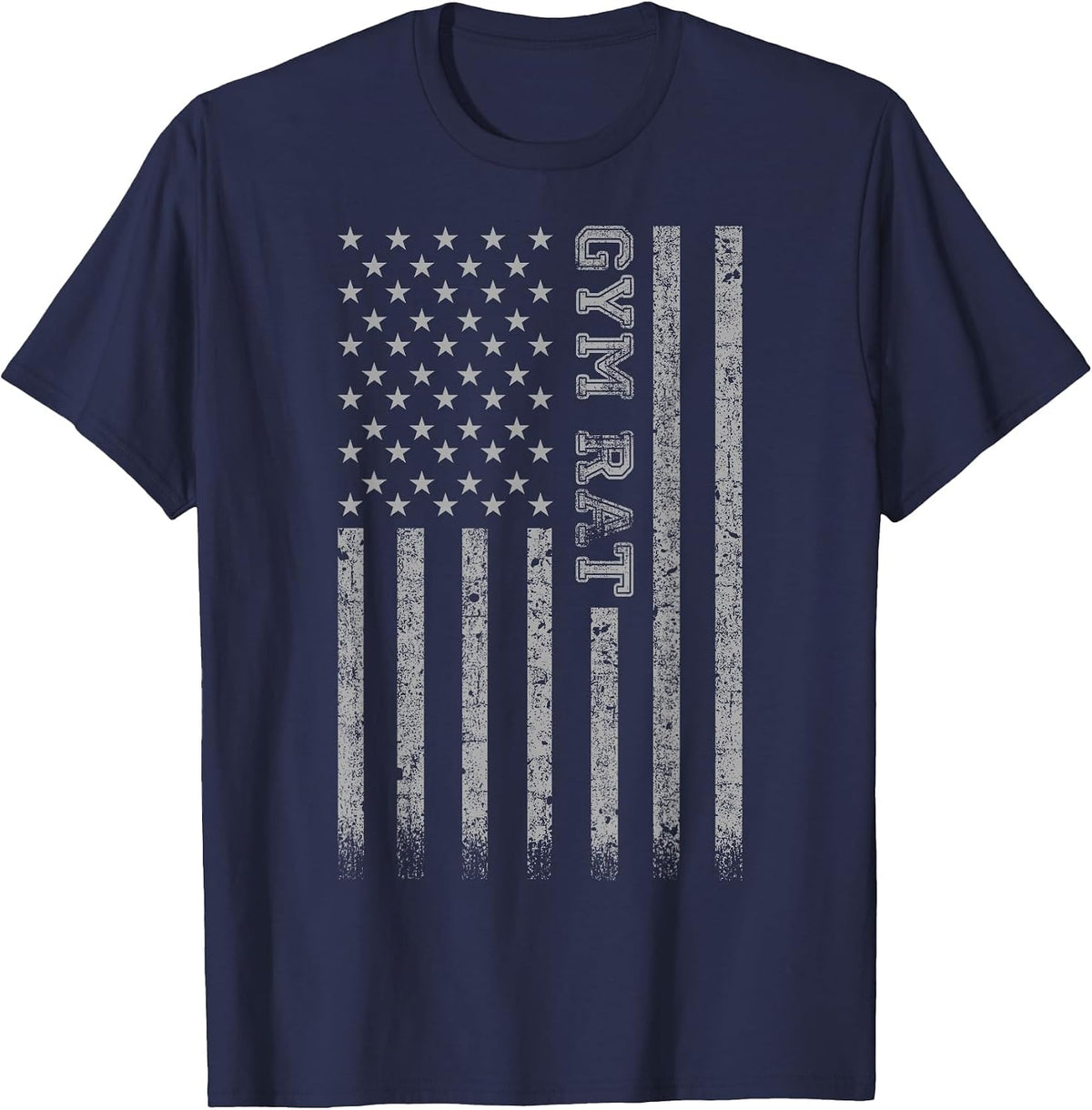 Gym Rat American Flag T-Shirt - Navy Blue