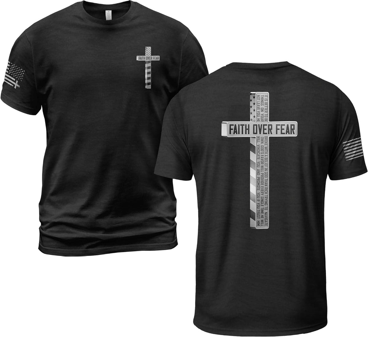 Faith Over Fear Shirt, Faith Shirts Men, Jesus Tshirt - Ds02-black
