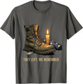 They Left We Remember Memorial Tribute Design T-Shirt - Asphalt Grey