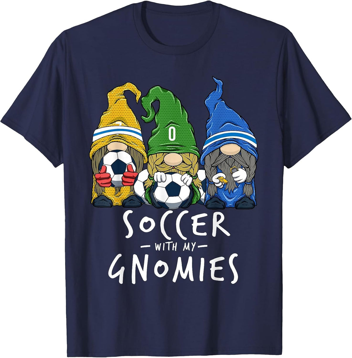 Soccer with My Gnomies for Soccer Gnomes Boys Men T-Shirt - Navy Blue
