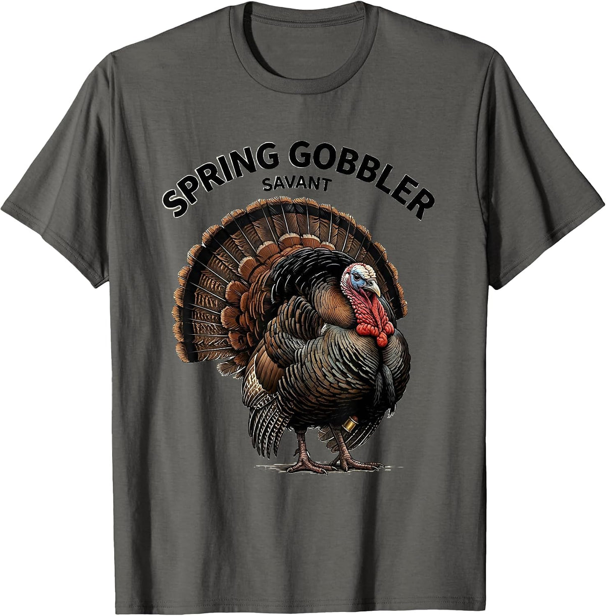 Spring Gobbler Savant Funny Turkey Hunting Gift T-Shirt - Asphalt Grey