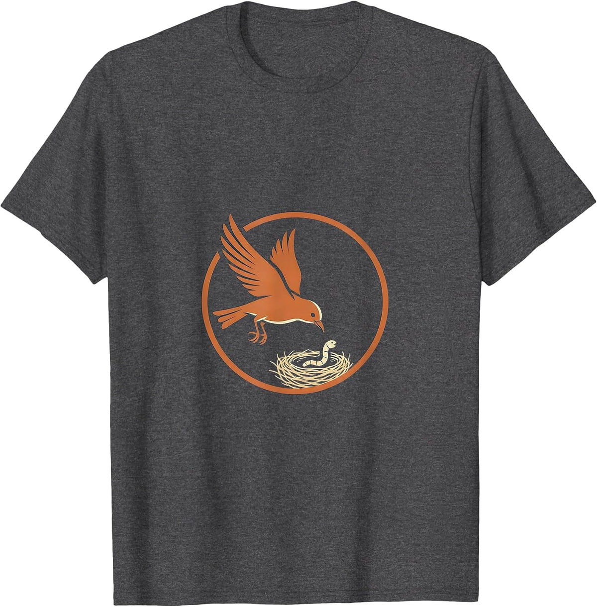 Men's Social Worker Bird Nurturing Nest Graphic T-Shirt - Dark Heather Grey