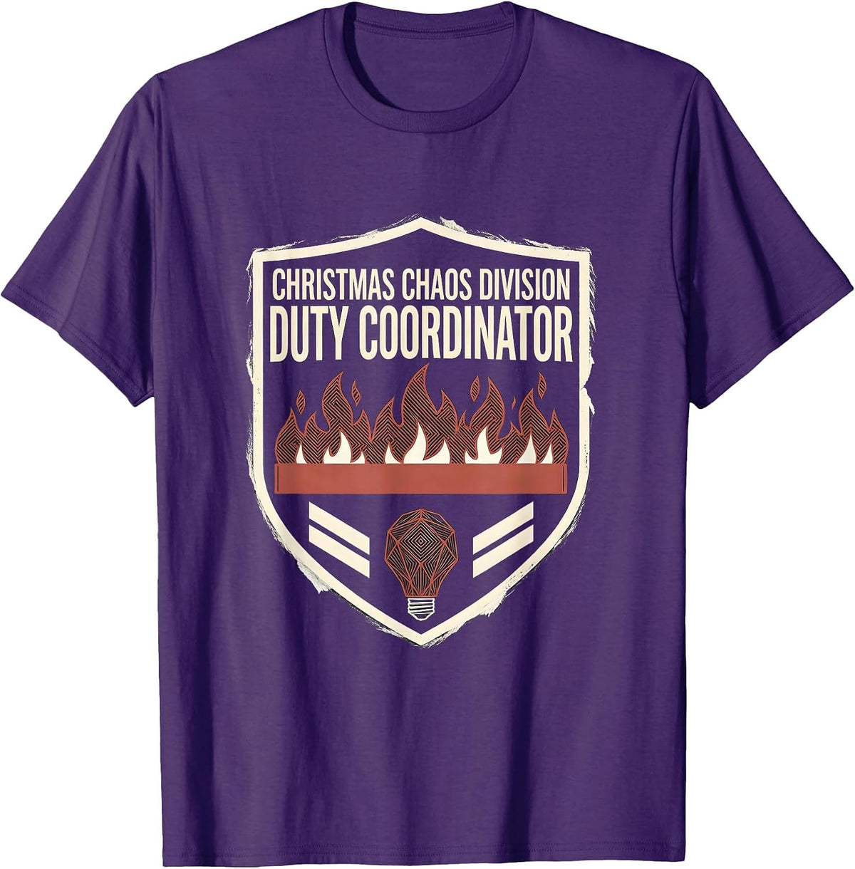 Christmas Chaos Division Duty Coordinator Funny Office T-Shirt - Purple