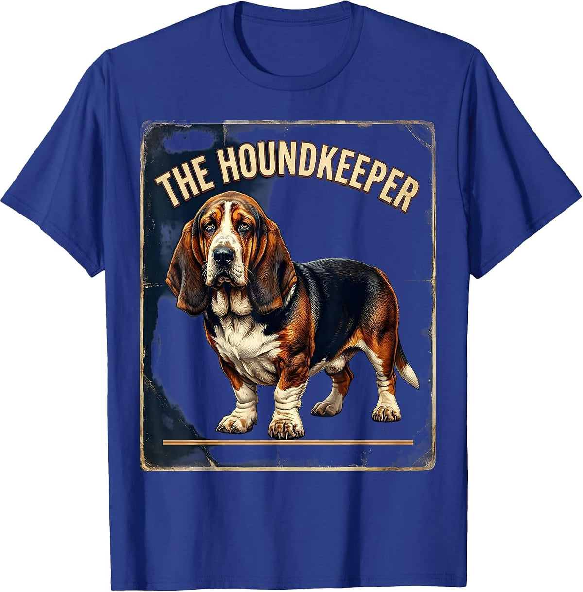 The Houndkeeper Vintage Basset Hound Owner Deadpan Humor T-Shirt - Royal Blue