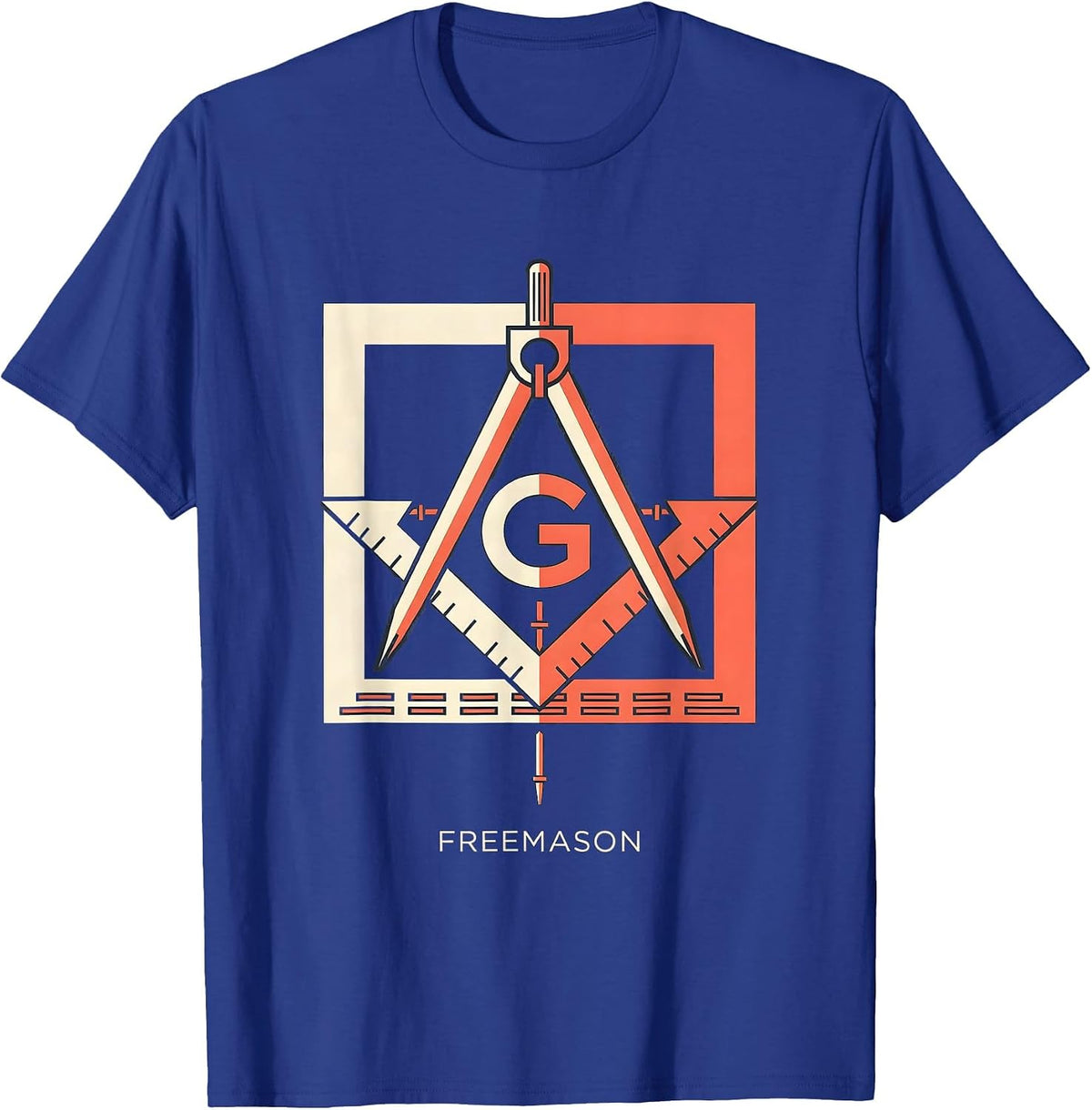 Men's Freemason Square and Compass Fraternal Pride Masonic T-Shirt - Royal Blue