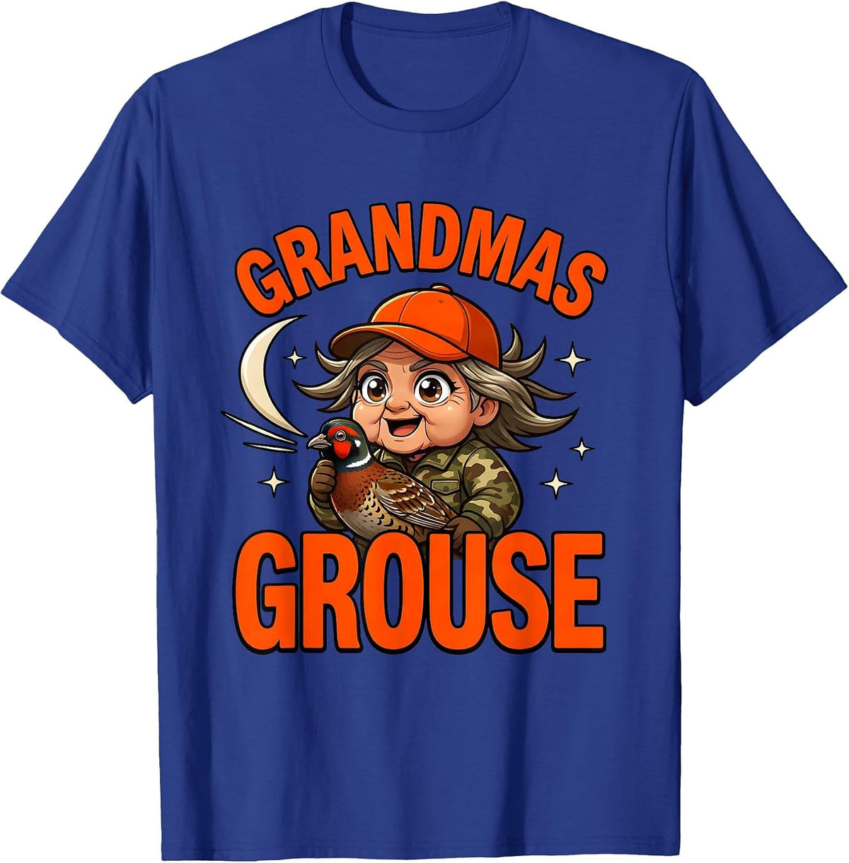 Men's GRANDMAS GROUSE Funny Hunting Grandma Deer Duck Hunter Gift T-Shirt - Royal Blue