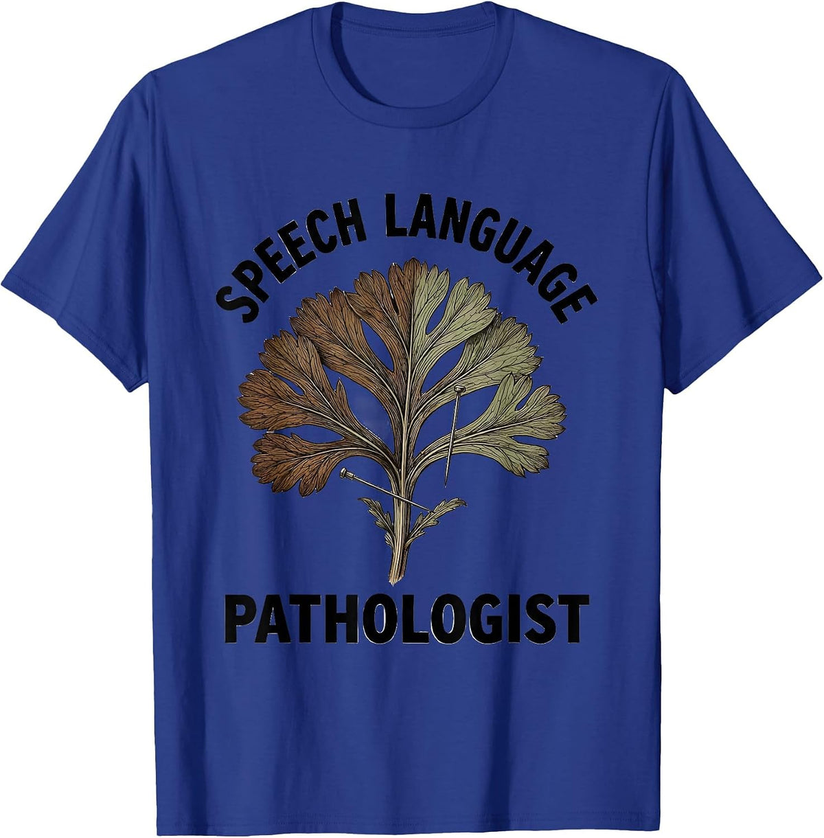 Speech Language Pathologist Botanical Retro Floral SLP T-Shirt - Royal Blue