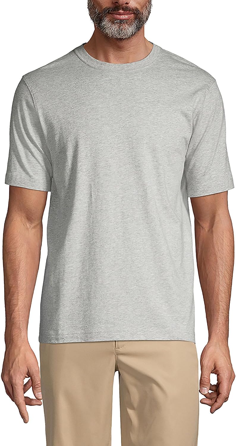 Lands' End Men's Short Sleeve Uniform T-Shirt - Gray Heather