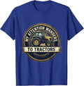 My Attention Wanders To Tractors Funny Farmer Tractor Pride T-Shirt - Royal Blue