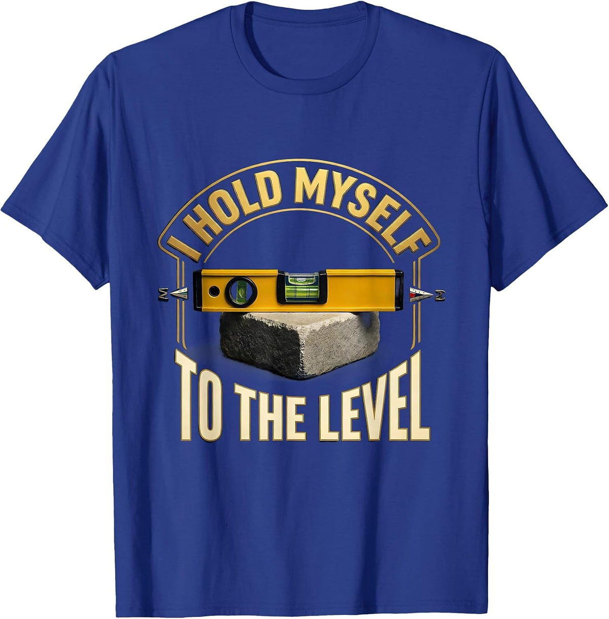 I Hold Myself To The Level Masonic Emblem Freemason T-Shirt - Royal Blue
