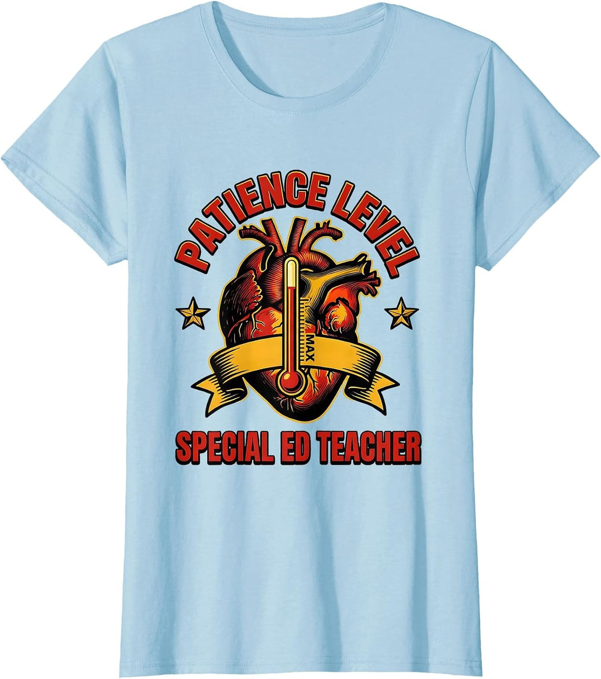 Women's Patience Level Special Ed Teacher Graphic Design T-Shirt - Baby Blue