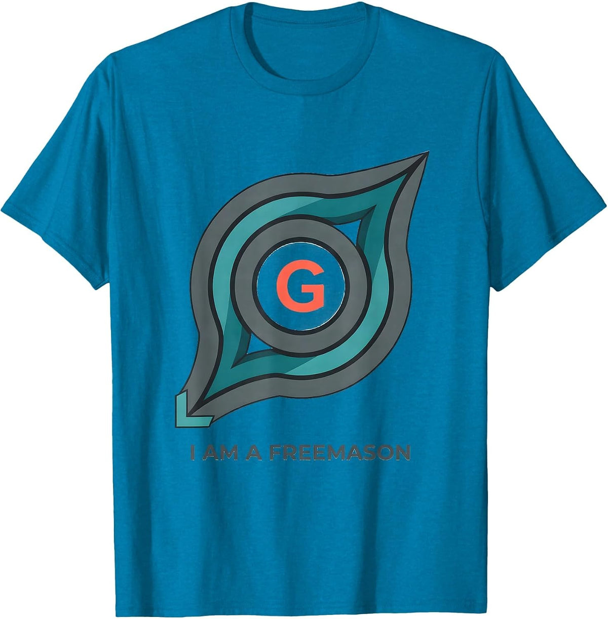 I Am A Freemason Flat Vector Masonic Fraternal Pride T-Shirt - Sapphire Blue