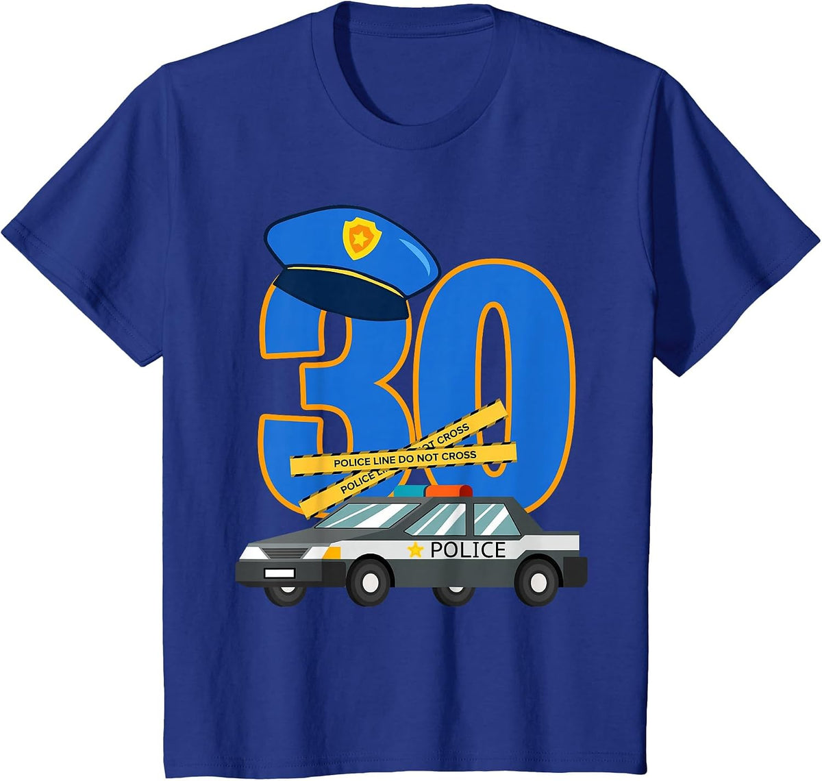 30 Year Old Birthday Policeman Car Cop Policeman T-Shirt - Royal Blue