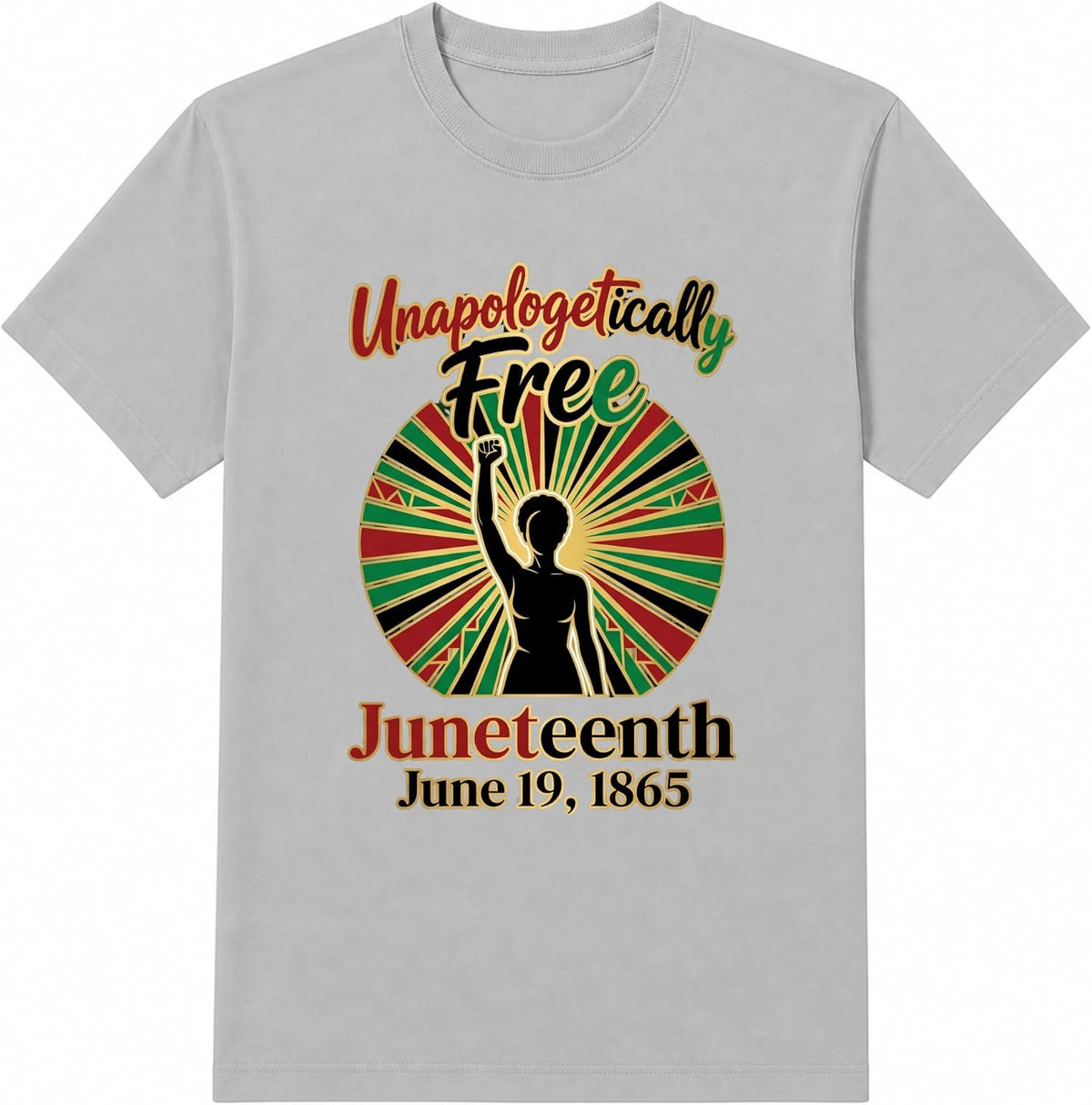 Unapologetically Free Juneteenth Black Pride Freedom June 19 1865 Graphic T-Shirt - Sport Gray