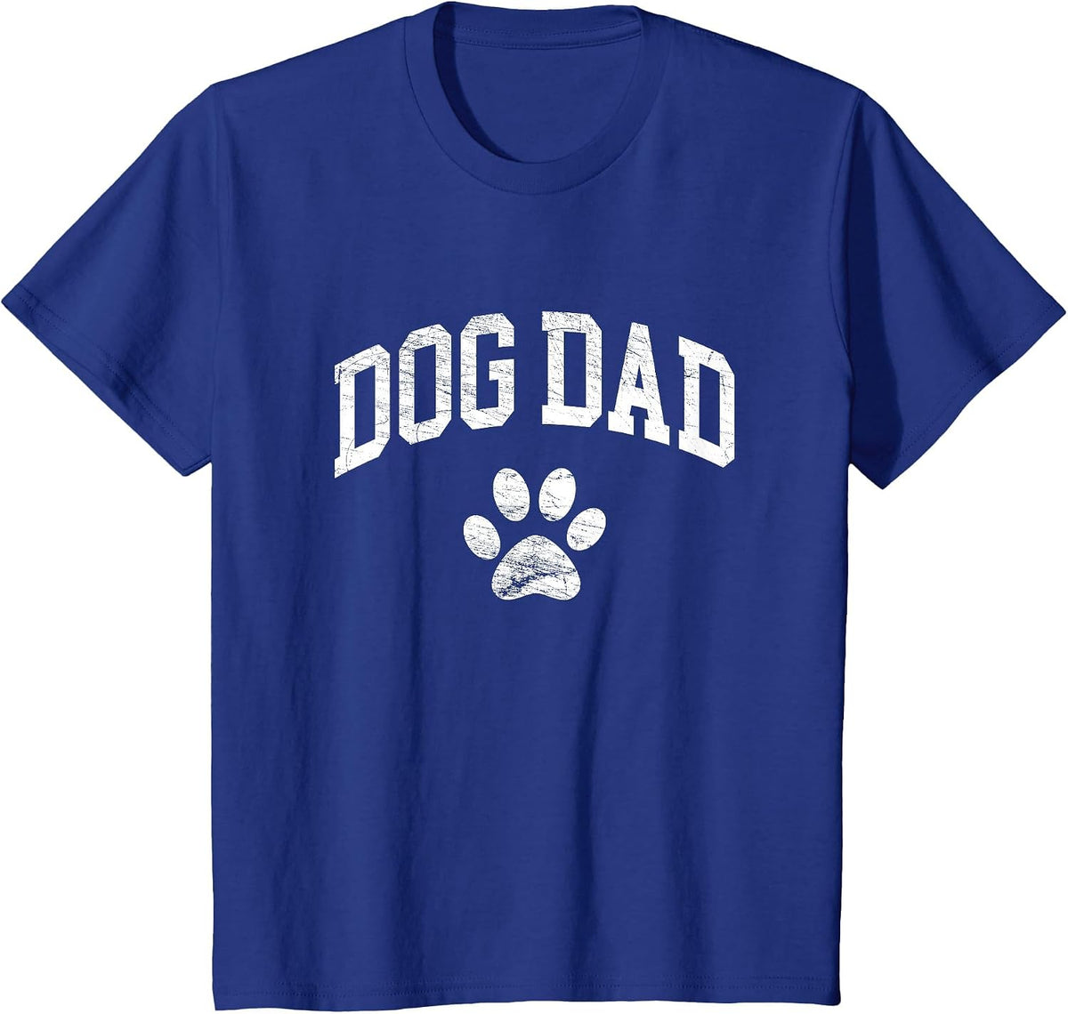 Dog Dad - Distressed Design Style - Funny Dog Paw - Classic T-Shirt - Royal Blue