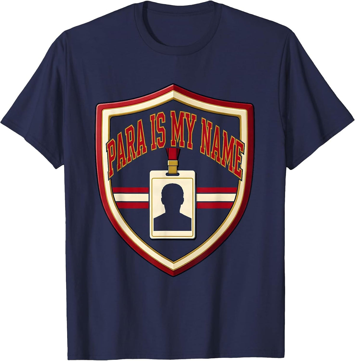 Men's Para Is My Name Funny Paraprofessional School Support Staff T-Shirt - Navy Blue