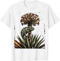 Men's Colorful Chameleon on Blooming Agave Mexico T-Shirt - White