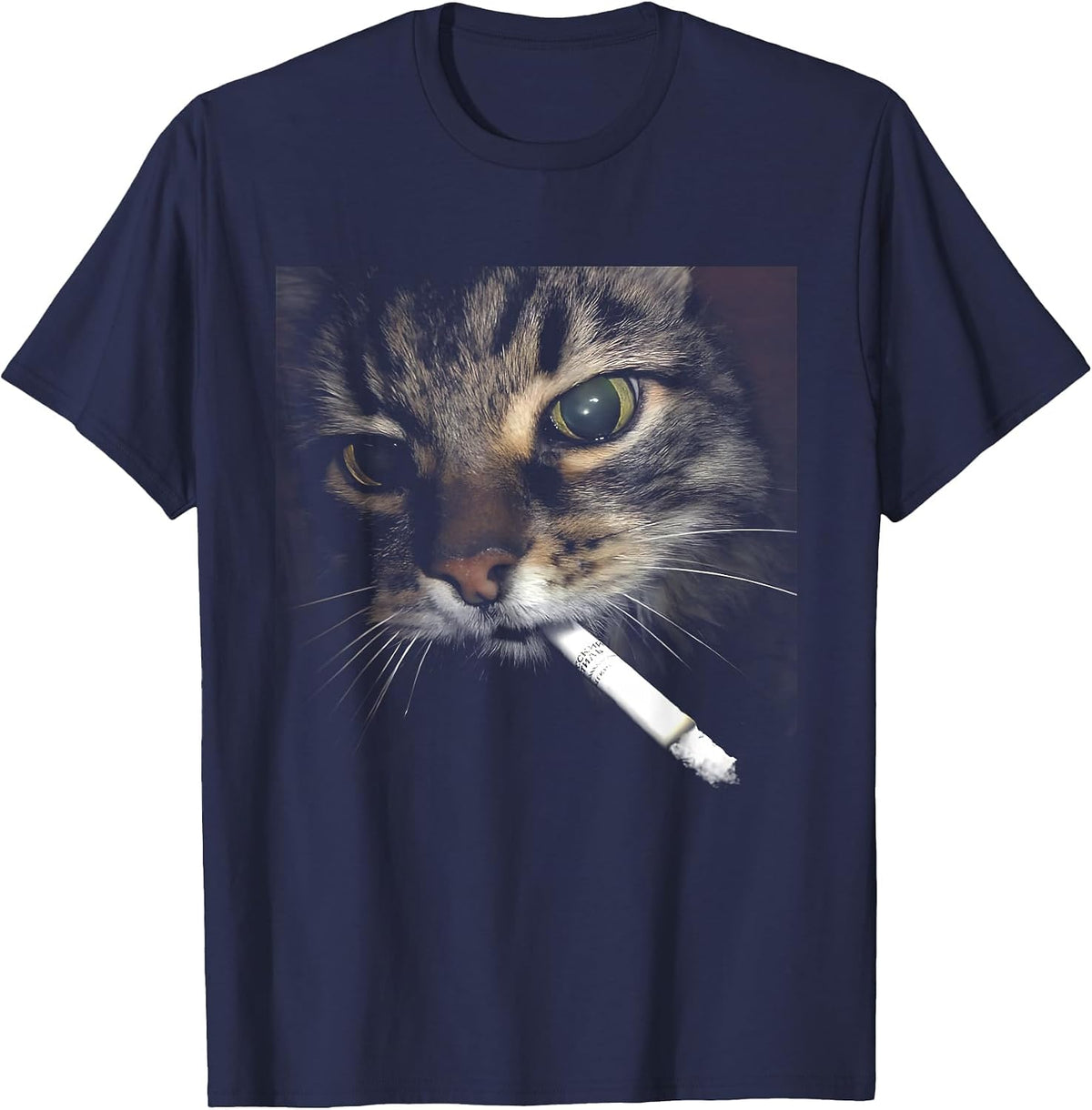 Cat Photo T-Shirt - Navy Blue