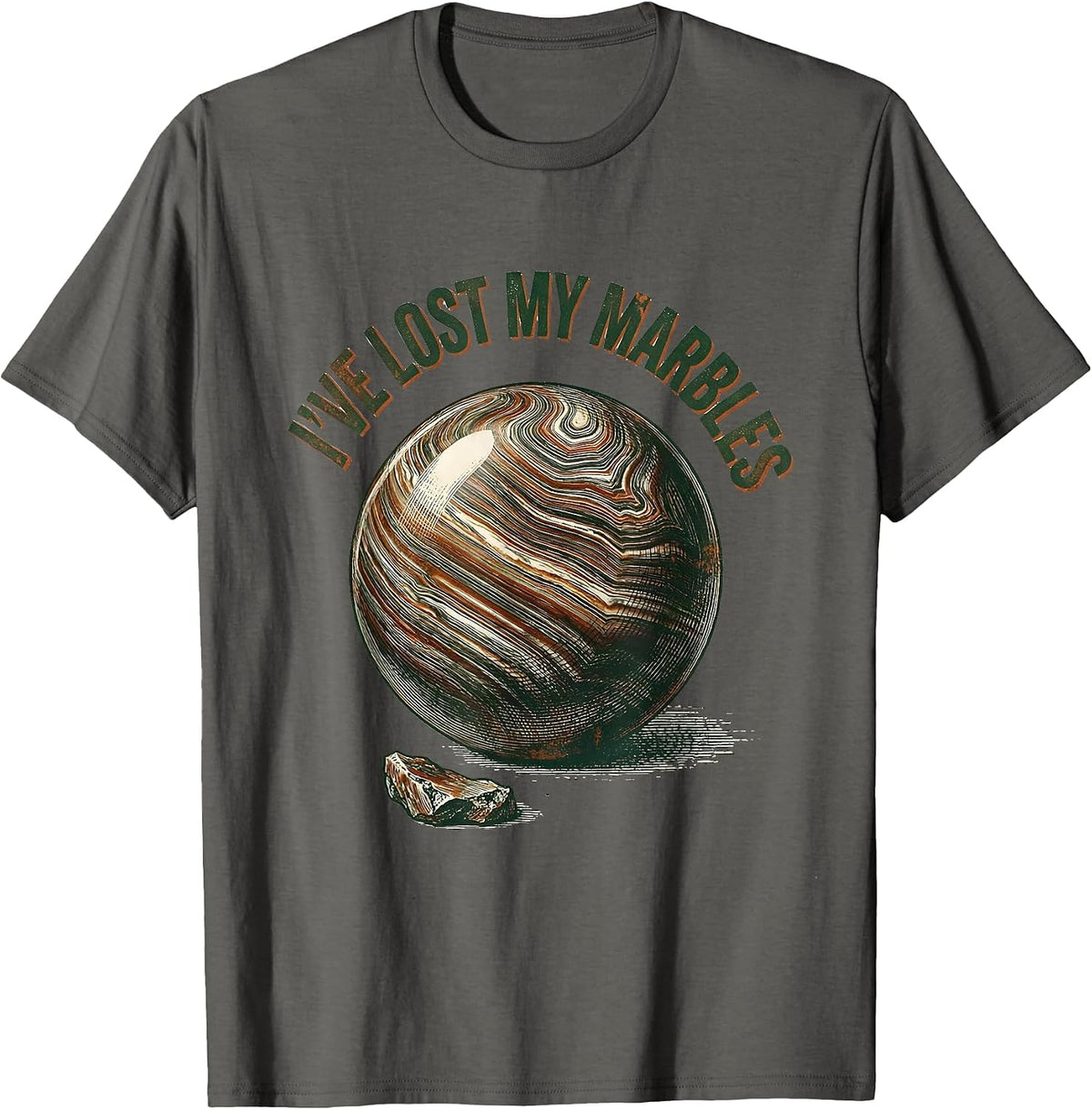 I've Lost My Marbles Vintage Funny Rock Collector Geology T-Shirt - Asphalt Grey