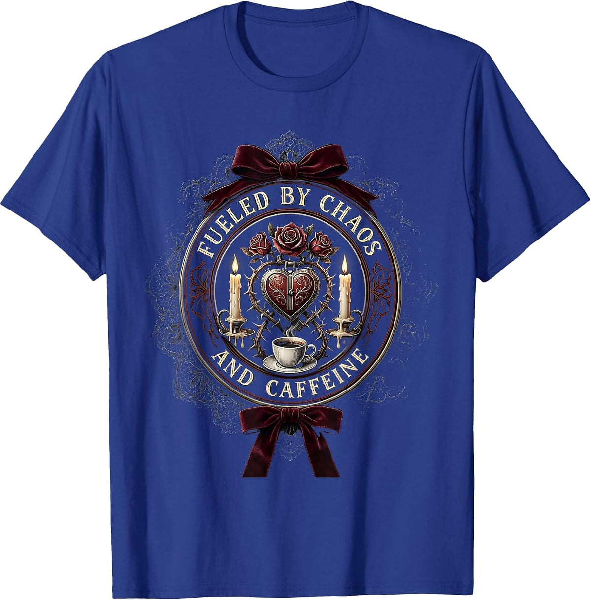 Chaos Coordinator Fueled by Chaos and Caffeine T-Shirt - Royal Blue