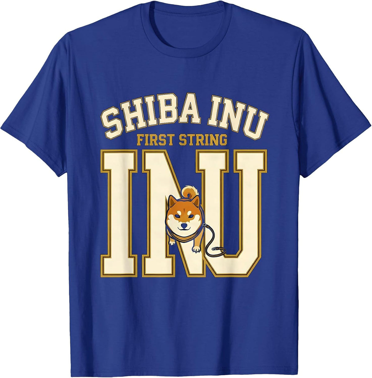 Men's Shiba Inu First String Funny Dog Lover Gift Women Girls T-Shirt - Royal Blue