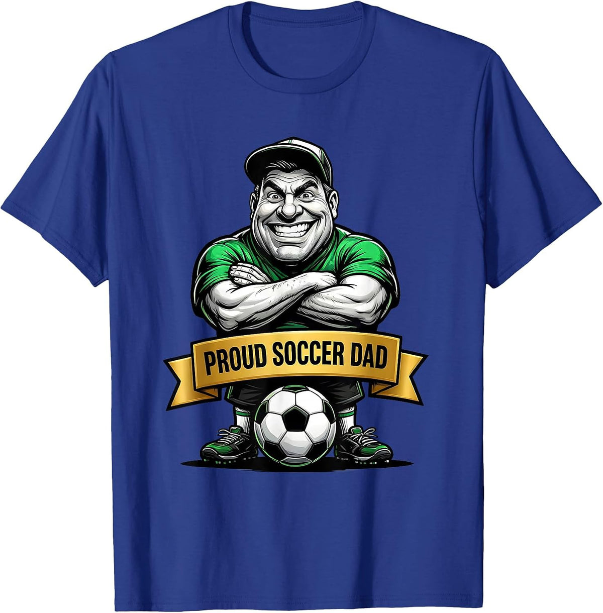 Men's Proud Soccer Dad Graphic Design T-Shirt - Royal Blue
