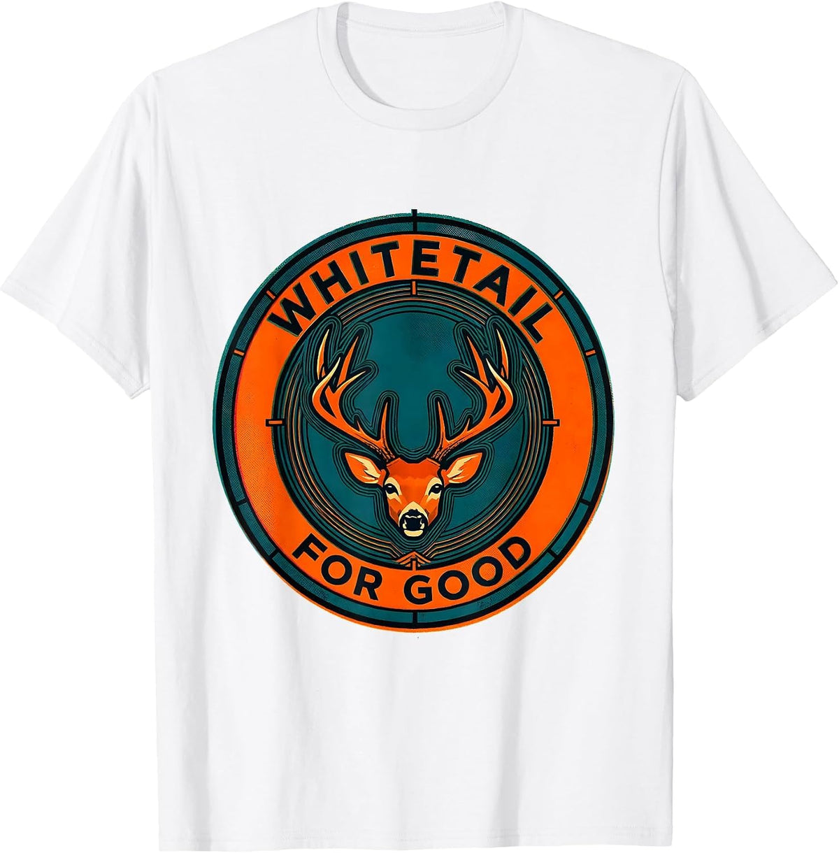 Whitetail For Good Risograph Deer Hunting Camo Dad Humor T-Shirt - White