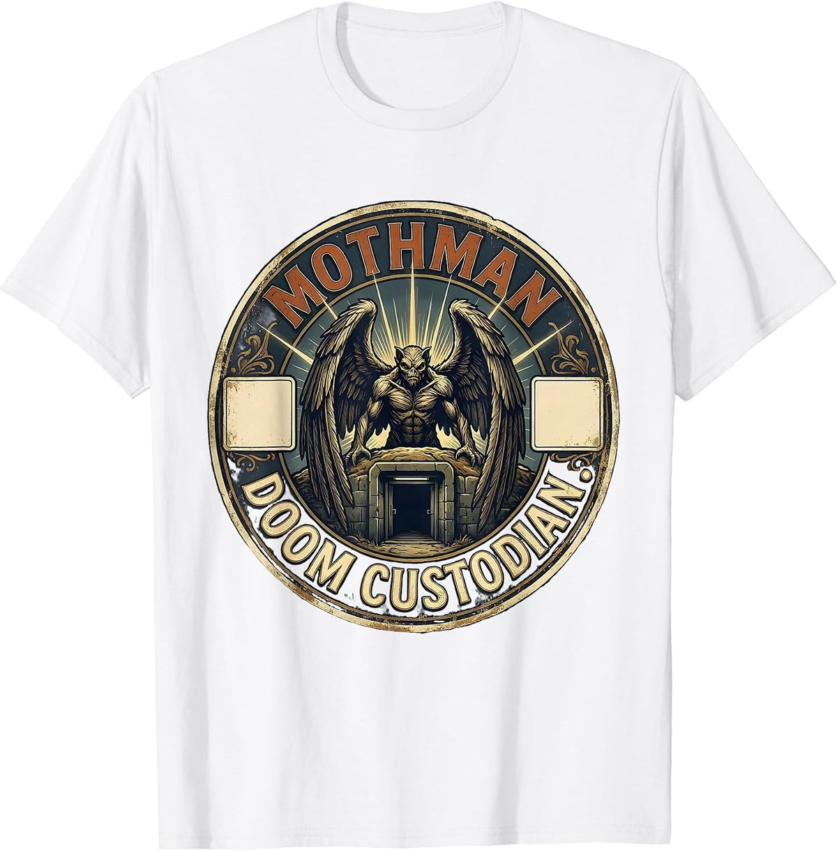 Men's Mothman Doom Custodian Vintage Cryptozoology Folklore T-Shirt - White
