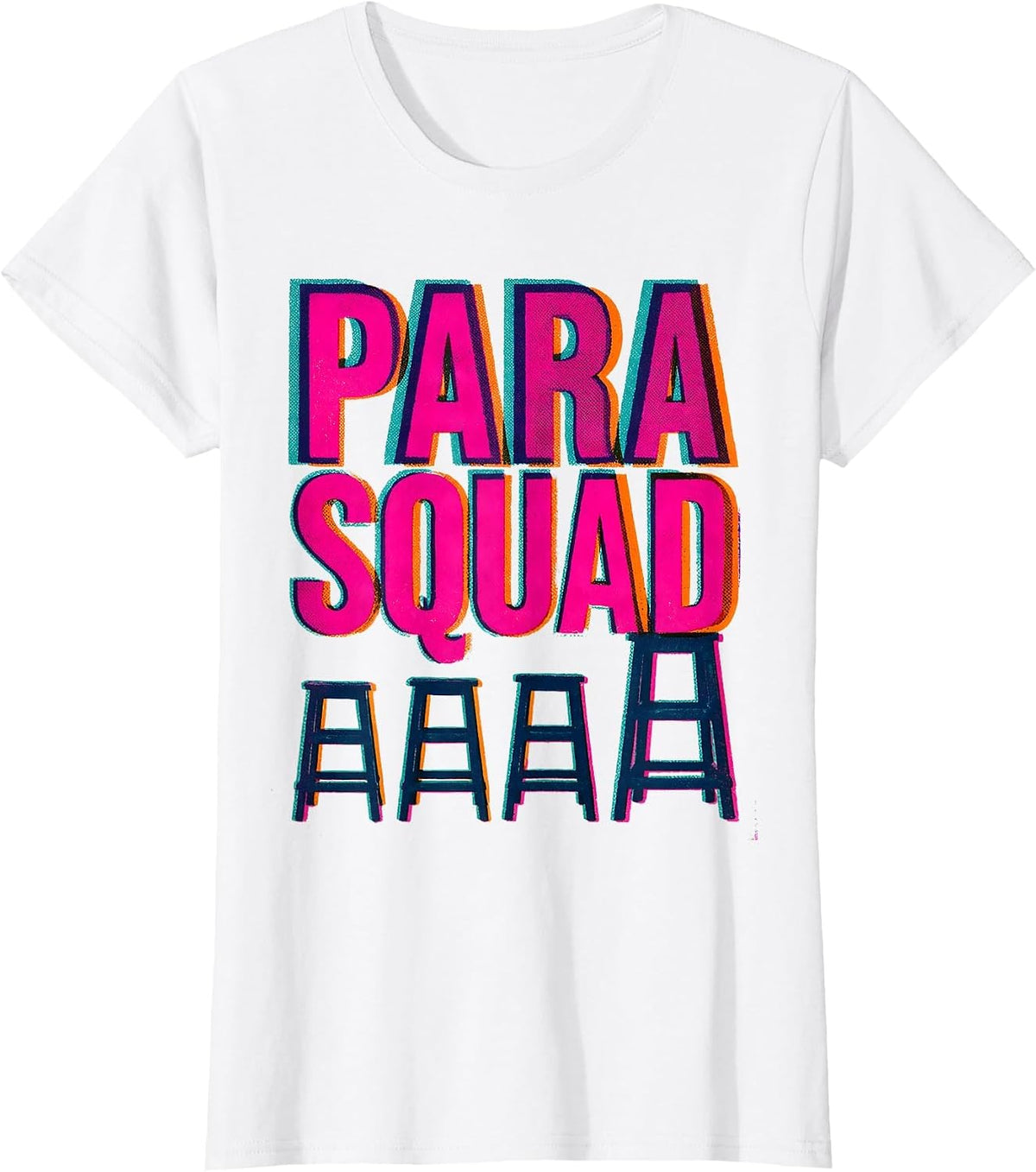 Women's Para Squad Paraprofessional Teacher Appreciation Back T-Shirt - White