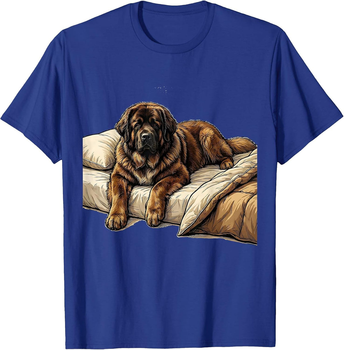 Newfoundland Dog Cozy Napping Pajama Nightshirt T-Shirt - Royal Blue