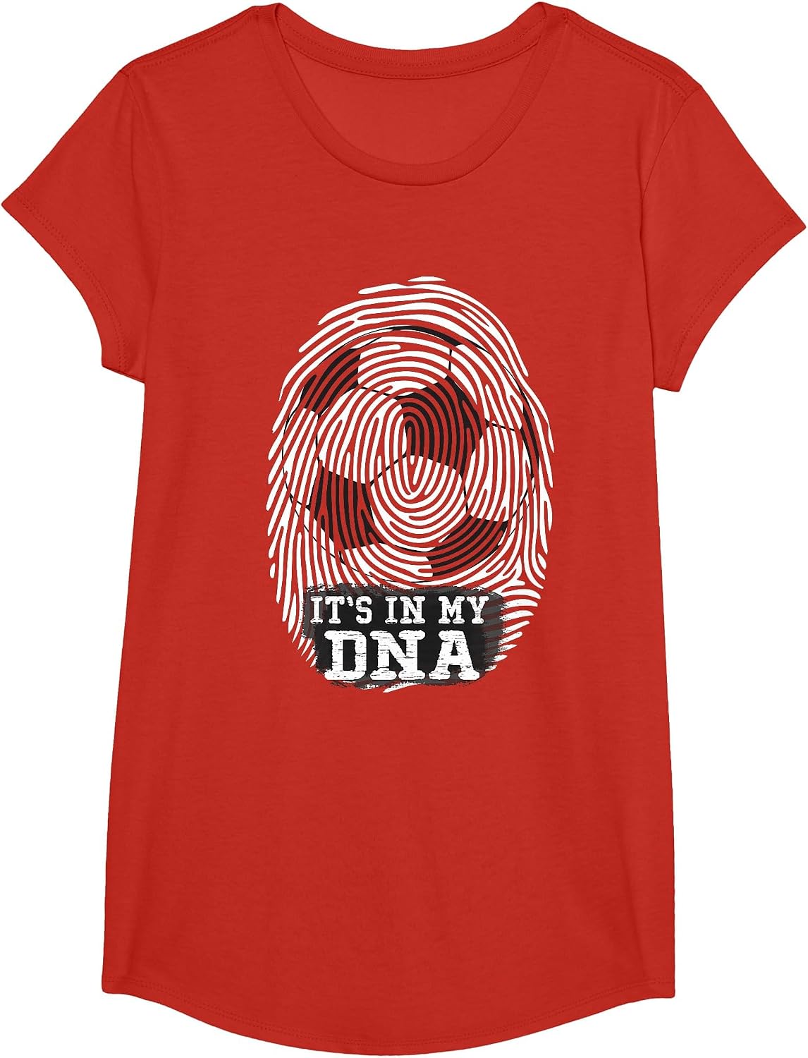 Soccer It's in My DNA Fingerprint T-Shirt - Girls Red