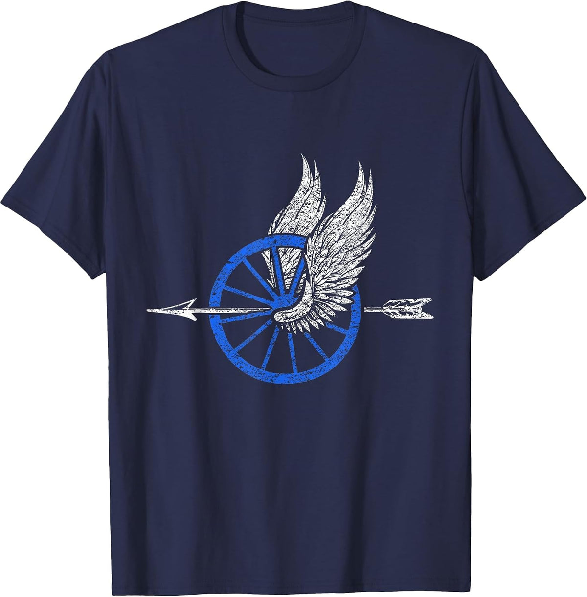 Law Enforcement Motorcycle Unit Tshirt Wing Wheel Arrow Tee T-Shirt - Navy Blue