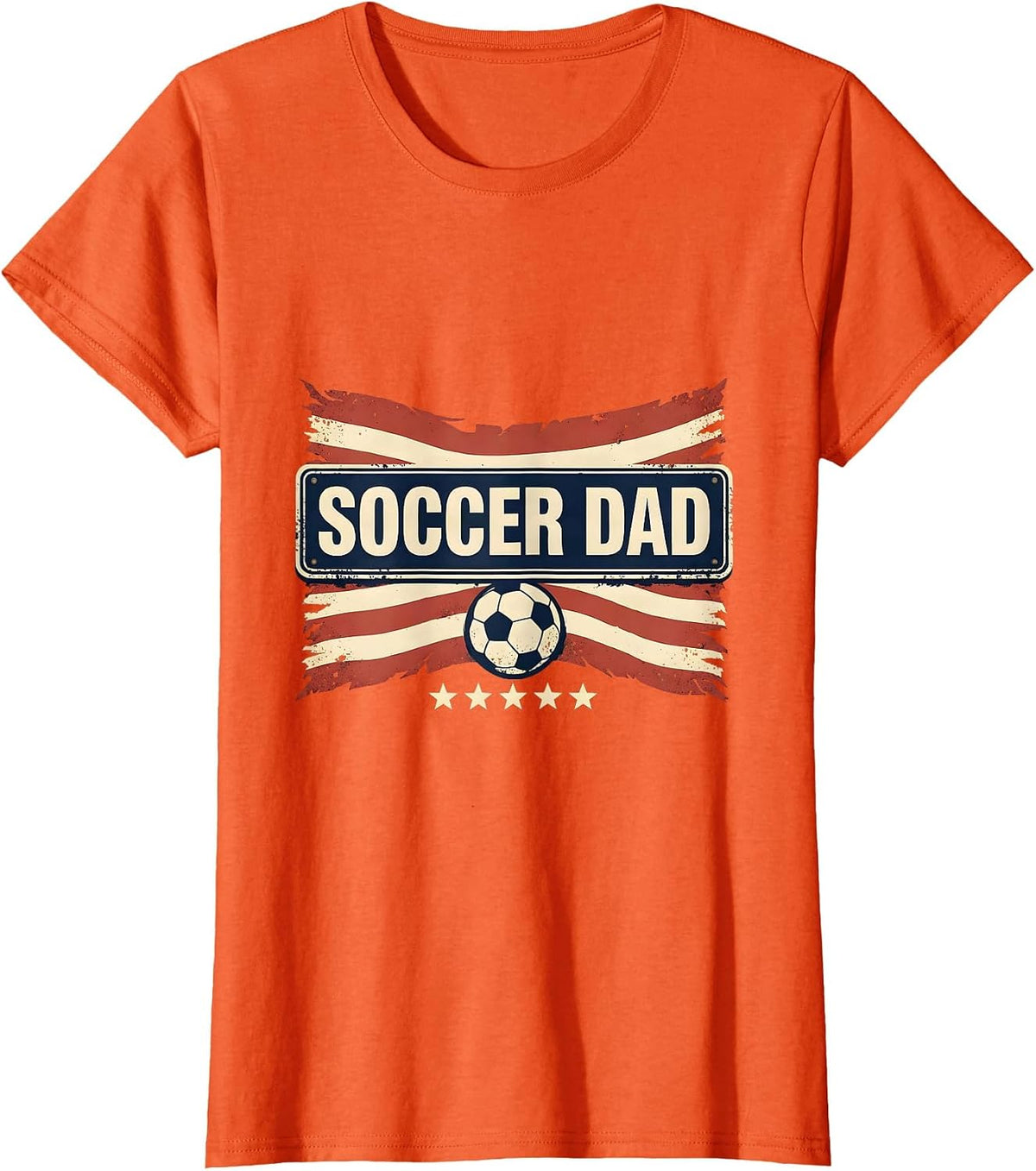 Soccer Dad Patriotic Flag Fathers Day Gift For Dad T-Shirt - Orange