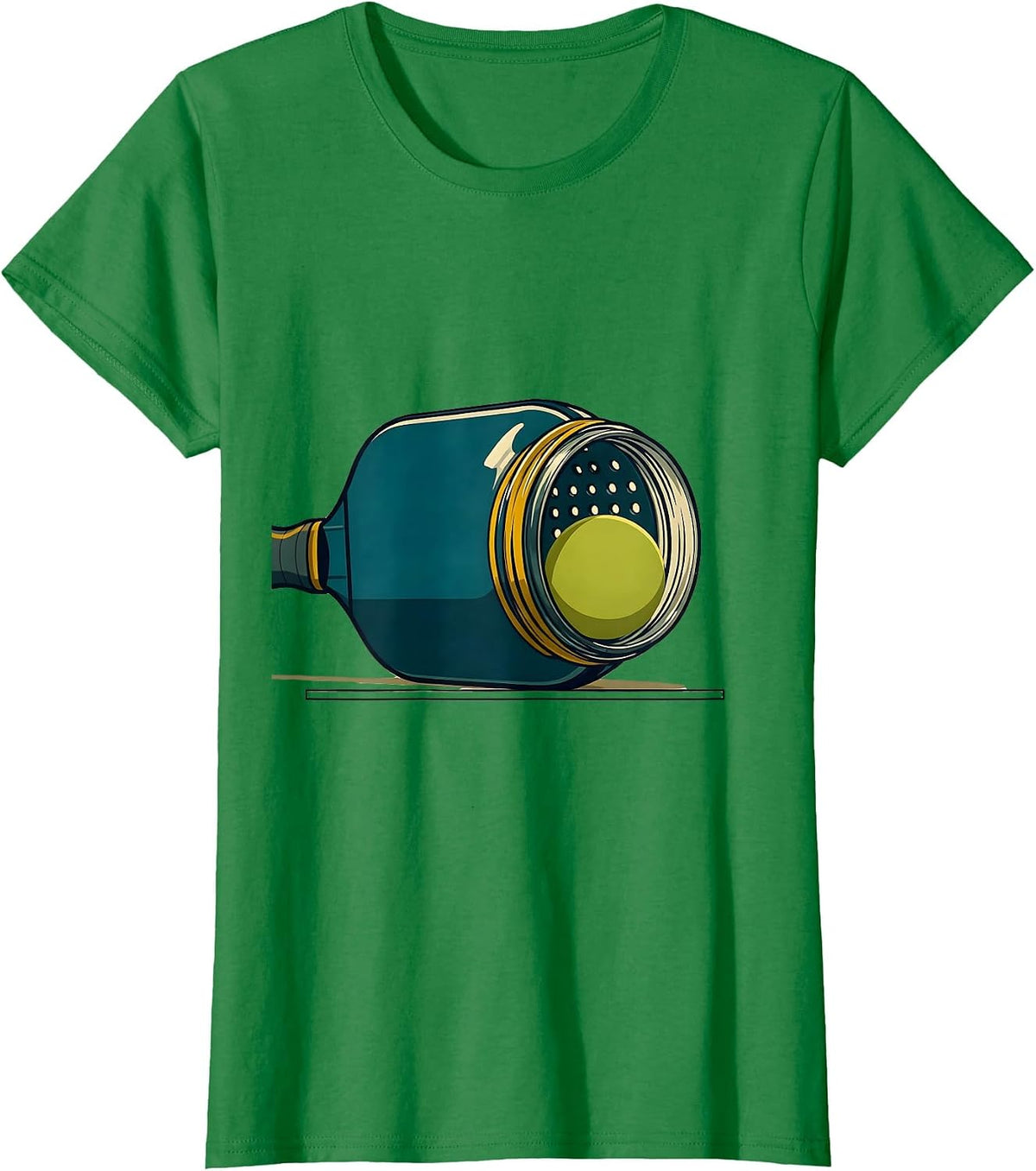 Women's Pickleball Paddle Mason Jar Pun Adult Humor T-Shirt - Kelly Green