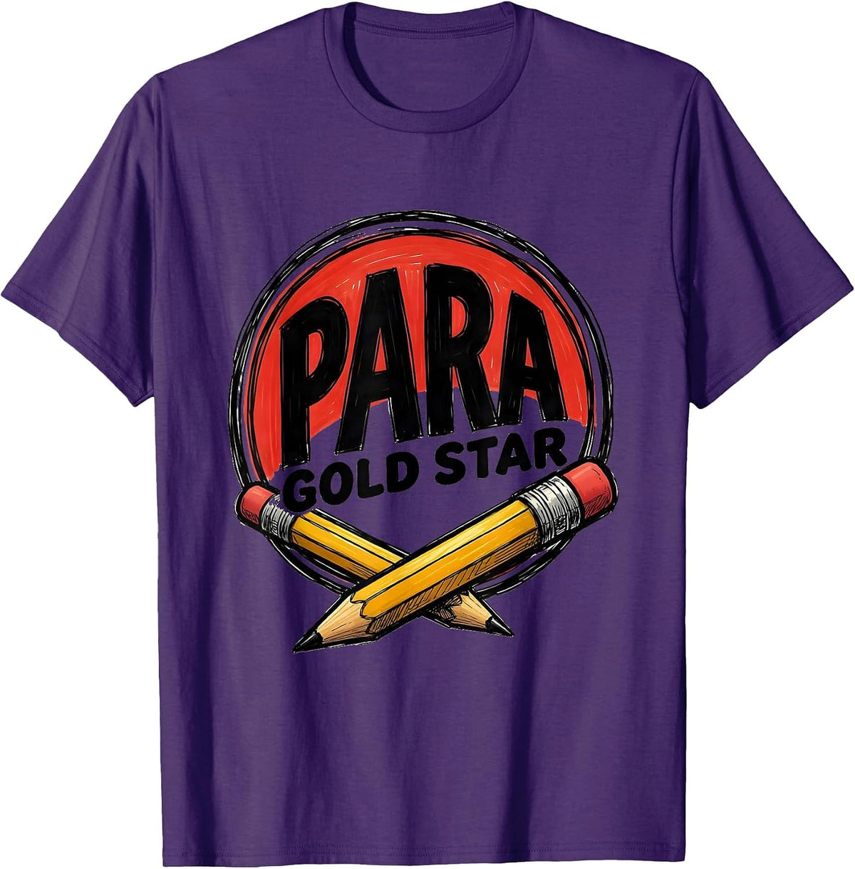 Para Gold Star Paraprofessional Appreciation Back To School T-Shirt - Purple
