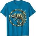 Chameleon Camo Blend Military Camouflage Design T-Shirt - Sapphire Blue