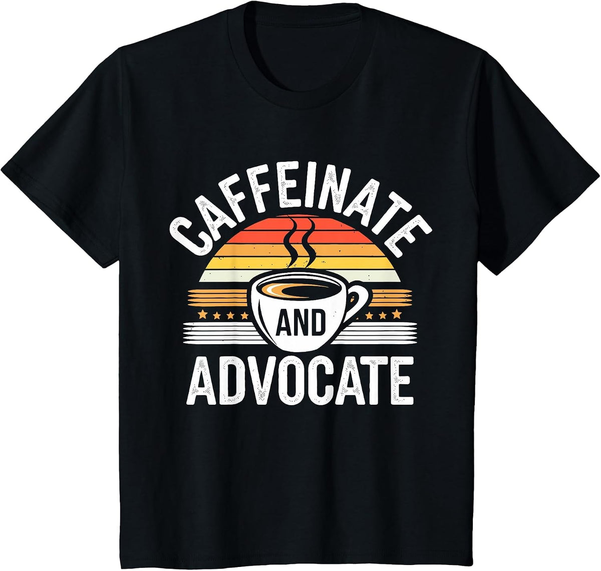 Caffeinate and Advocate, Special Education, SPED Teacher T-Shirt - Black