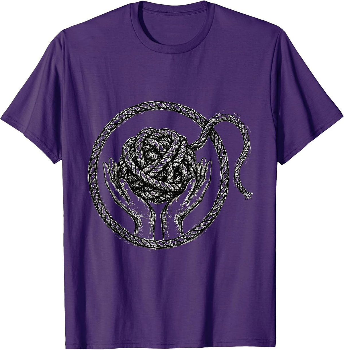 Social Worker Unraveling Knot Graphic Design T-Shirt - Purple